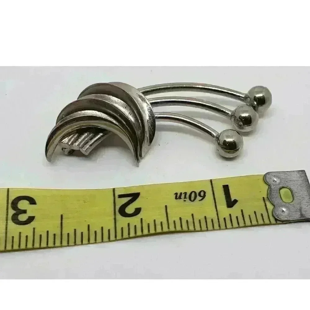 Vintage Brooch MCM Mid Century Hanging Cherries Mod Mid Century Silver 1950